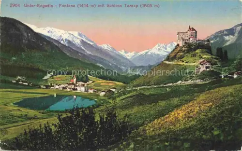 AK / Ansichtskarte Fontana Tarasp Inn GR mit Schloss Tarasp