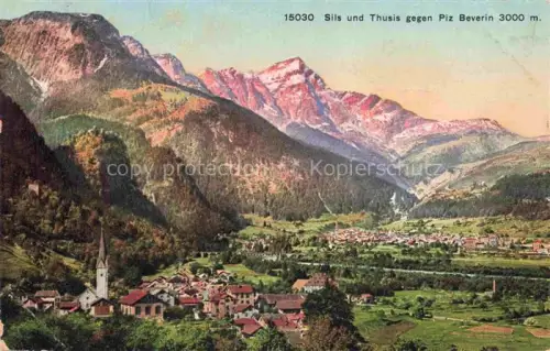 AK / Ansichtskarte Thusis GR und Sils mit Piz Beverin