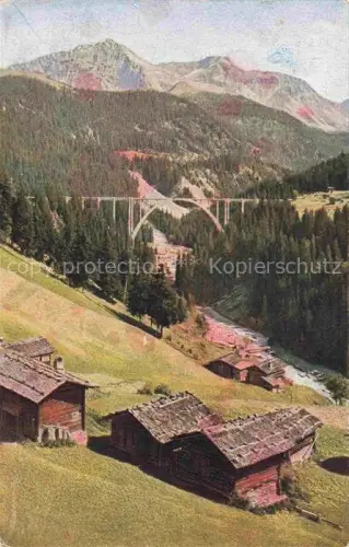 AK / Ansichtskarte Chur-Arosa-Bahn Eisenbahn Railway Chemin de Fer Viadukt bei Langwies