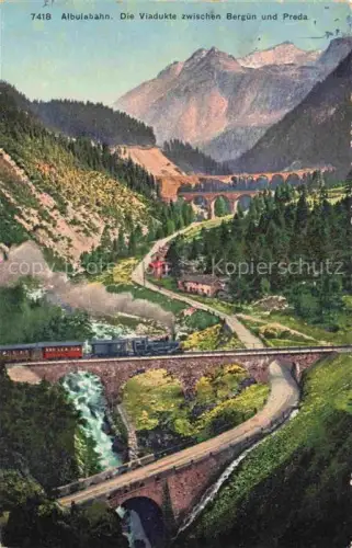 AK / Ansichtskarte Albulabahn Berguen GR Die Viadukte zwischen Berguen und Preda
