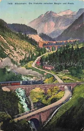 AK / Ansichtskarte Albulabahn Berguen GR Die Viadukte zwischen Berguen und Pred