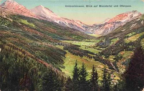 AK / Ansichtskarte Umbrailstrasse Umbrail Sta Maria GR mit Blick auf Muenstertal und Ofenpass