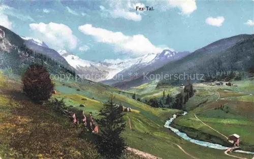 AK / Ansichtskarte Fextal Val Fex Sils Maria GR Panorama