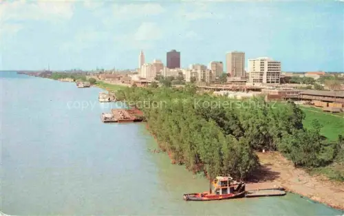 AK / Ansichtskarte Baton Rouge Louisiana USA Skyine on the Mississippi River Fliegeraufnahme