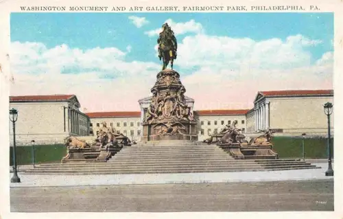 AK / Ansichtskarte PHILADELPHIA  Pennsylvania USA Washington Monument and Art Gallery Fairmont Park