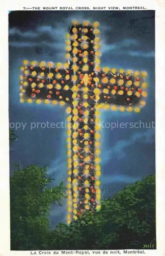 AK / Ansichtskarte MONTREAL  QUEBEC Canada La Croix du Mont Royal Vue de nuit