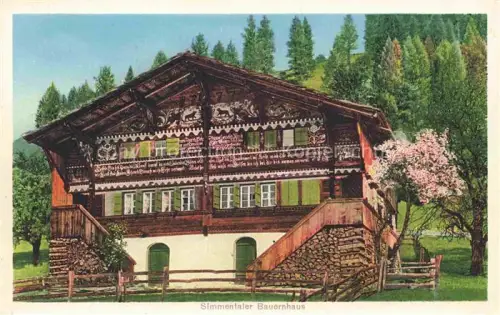 AK / Ansichtskarte Simmental Zweisimmen BE Simmentaler Bauernhaus