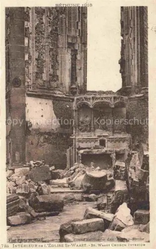 AK / Ansichtskarte St-Waast Intérieur de l'Eglise Ruines Grande Guerre Truemmer 1. Weltkrieg