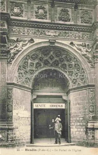 AK / Ansichtskarte Hesdin Montreuil 62 Pas-de-Calais Portail de l'Eglise