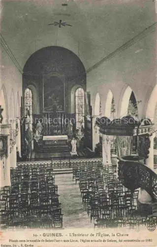 AK / Ansichtskarte Guines CALAIS 62 Pas-de-Calais Intérieur de l'église la Chaire