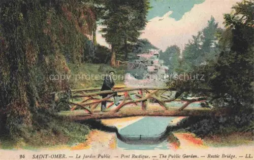 AK / Ansichtskarte SAINT-OMER  62 Pas-de-Calais Jardin Public Pont Rustique