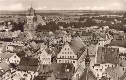 AK / Ansichtskarte GREIFSWALD Mecklenburg-Vorpommern Stadtpanorama Blick auf die Kirche vom Turm des Doms St. Nikolai