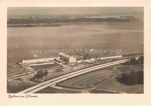 AK / Ansichtskarte Chiemsee Bayern Rasthaus am Chiemsee Fliegeraufnahme