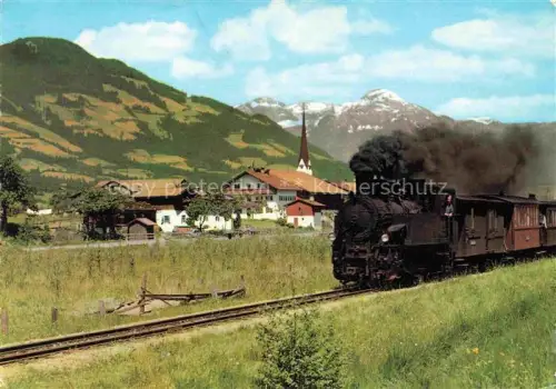 AK / Ansichtskarte Uderns Zillertal Tirol AT Panorama Dampflok