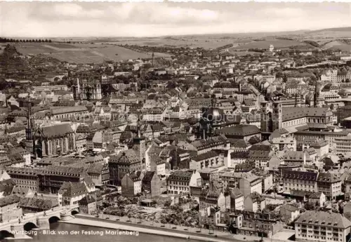 AK / Ansichtskarte WueRZBURG Bayern Blick von der Festung Marienberg