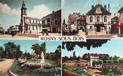 AK / Ansichtskarte Rosny-sous-Bois BOBIGNY 93 Seine-Saint-Denis Eglise la Mairie Square et le Fort