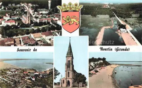 AK / Ansichtskarte Hourtin Lesparre-Medoc 33 Gironde Souvenir de la ville vues d'ensemble Eglise vues aériennes