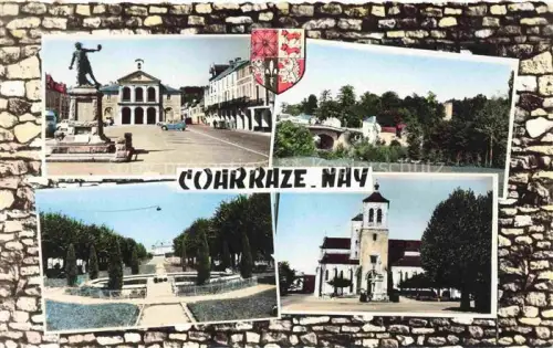 AK / Ansichtskarte Coarraze Pau 64 Pyrenees-Atlantiques Hôtel de Ville Pont sur le Gave de Pau Jardin Public Eglise