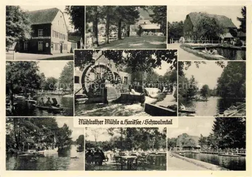 AK / Ansichtskarte Amern Schwalmtal Viersen NRW Muehlrather Muehle am Hariksee Wasserrad Gaststaette Bootsverleih