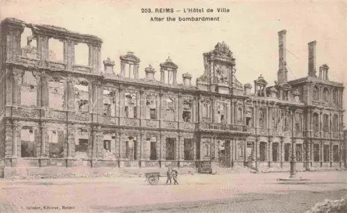 AK / Ansichtskarte REIMS 51 Marne Hôtel de Ville après le bombardement Ruines Grande Guerre Truemmer 1. Weltkrieg