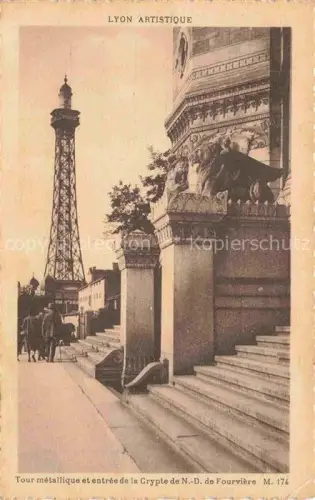 AK / Ansichtskarte LYON 69 Rhone Tour métallique et entrée de la Crypte de Notre Dame de Fourvière