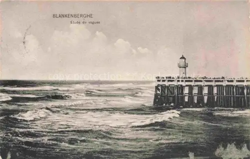 AK / Ansichtskarte Blankenberghe BLANKENBERGE Belgie Etude de vagues Phare