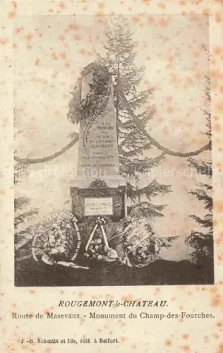 AK / Ansichtskarte Rougemont-le-Chateau 90 Belfort Monument du Champ-des-Fourches Route de Masevaux