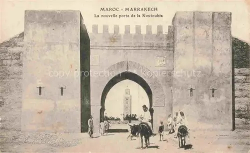 AK / Ansichtskarte Marrakech Marrakesch Maroc La nouvelle porte de la Koutoubia