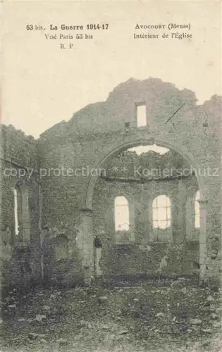 AK / Ansichtskarte Avocourt VERDUN 55 Meuse Interieur de l Eglise La Guerre 