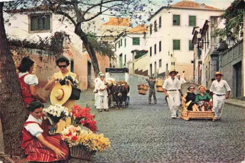 AK / Ansichtskarte Madeira  Portugal Carro do Montee Vendedeiras de Flores