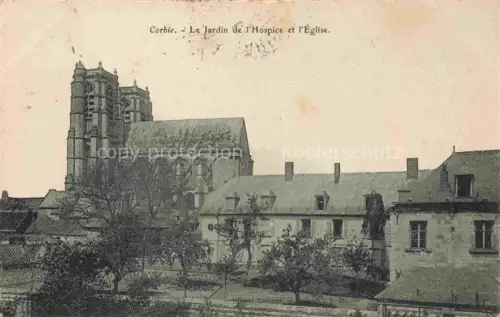 AK / Ansichtskarte Corbie AMIENS 80 Somme Le Jardin de l'Hospice et l'église