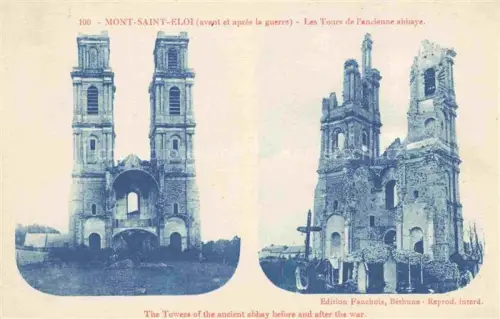 AK / Ansichtskarte Mont-Saint-Eloi ARRAS 62 Pas-de-Calais Les Tours de l'ancienne abbaye 