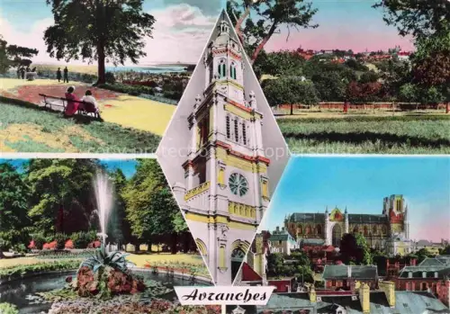 AK / Ansichtskarte AVRANCHES 50 Manche Vue générale Eglise St. Gervais Jardin des Plantes Notre-Dame des Champs