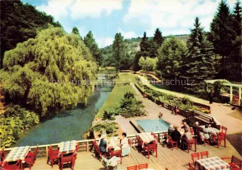AK / Ansichtskarte Manderscheid Eifel Hotel Café Heidsmuehle Terrasse Parkanlagen
