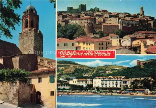 AK / Ansichtskarte Castiglione  della Pescaia Grosseto Toscana IT Kirche Ortsansicht Strand