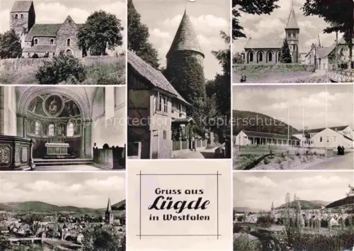 AK / Ansichtskarte Luegde NRW Teilansichten Kirche Innenansicht Turm