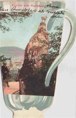 AK / Ansichtskarte Karlsbad Eger KARLOVY VARY CZ Hirschensprung