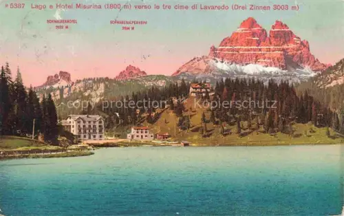 AK / Ansichtskarte Misurinasee Lago di Misurina Auronzo Cadore IT verso le tre cime di Lavaredo