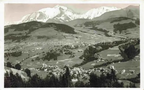 AK / Ansichtskarte Megeve 74 Haute-Savoie Vue generale et le Mont Blanc