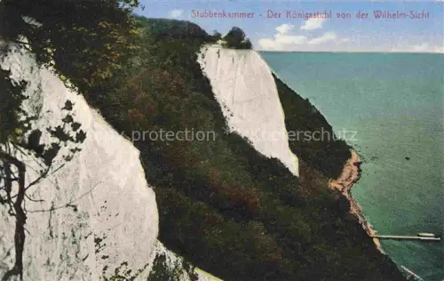 AK / Ansichtskarte Stubbenkammer Sassnitz Ruegen Der Koenigsstuhl von der Wilhelm Sicht