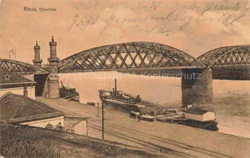 AK / Ansichtskarte Riesa Sachsen Elbbruecke