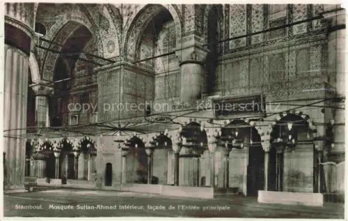 AK / Ansichtskarte Stamboul ISTANBUL Constantinopel TK Mosquee Sultan Ahmed Interieur facade de l'Entree principale