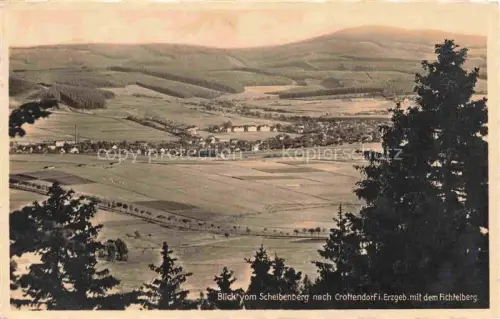 AK / Ansichtskarte Crottendorf Erzgebirge Sachsen Blick vom Scheibenberg mit Fichtelberg
