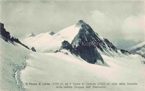 AK / Ansichtskarte Passo di Lares 3255m Strembo Trentino IT ed il Corno di Cavento visto dalla Vedretta della Lobbia