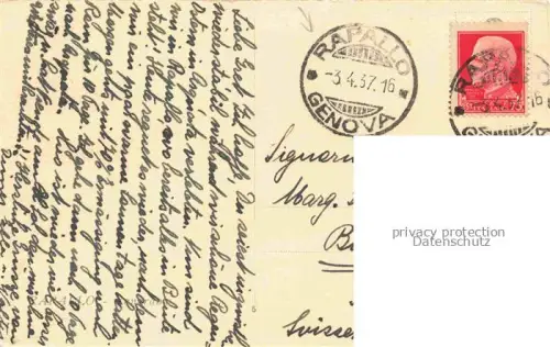 AK / Ansichtskarte RAPALLO Liguria IT Panorama Dampfschiff