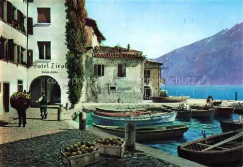 AK / Ansichtskarte Limone-sul-Garda Brescia Lombardia IT Il piccolo poetico porto Hotel Tirolo