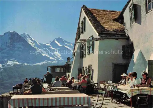 AK / Ansichtskarte Grindelwald BE Berghotel Faulhorn mit Sonnenterrasse Eiger Moench Jungfrau