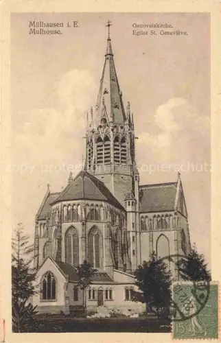 AK / Ansichtskarte Muelhausen Elsass Genovefakirche Eglise