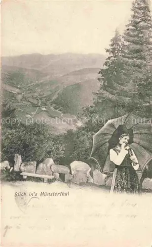 AK / Ansichtskarte Muenster  Elsass Munster 68 Alsace Haut-Rhin Blick ins Muenstertal Trachten