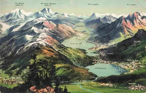 AK / Ansichtskarte Muottas Muraigl Muottas Murail 2453m GR Panorama Oberengadin Alpen